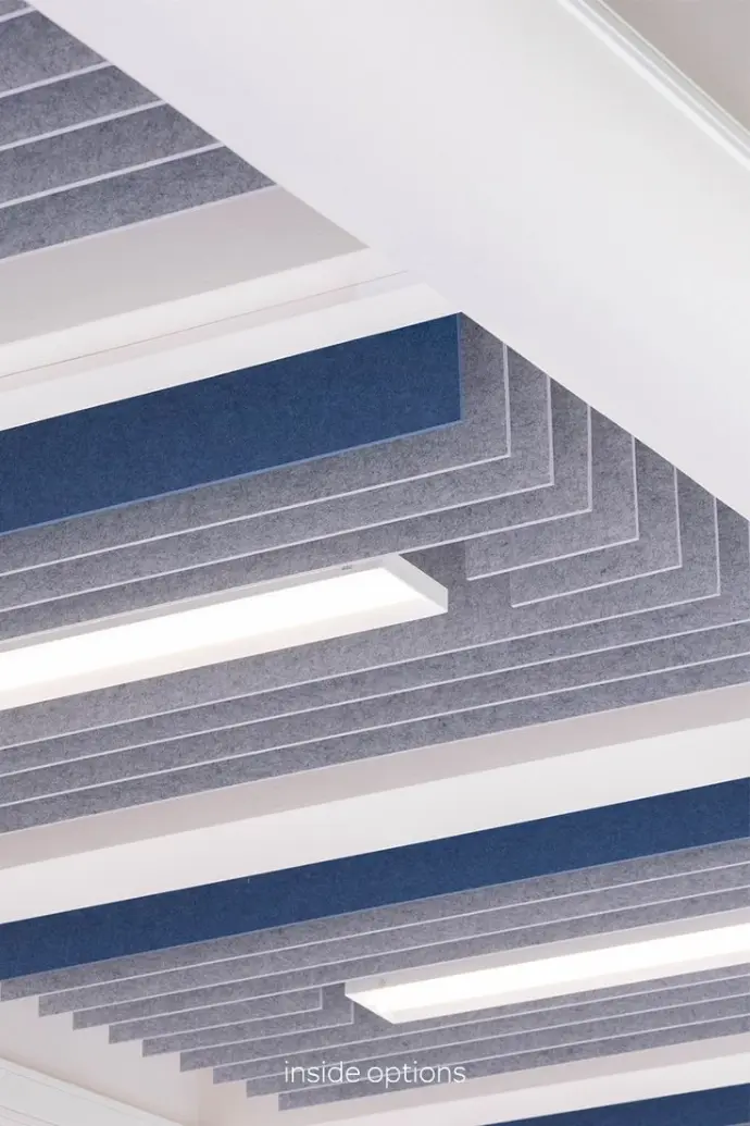 Perforated metal acoustic baffles installation — Yamamah Smart