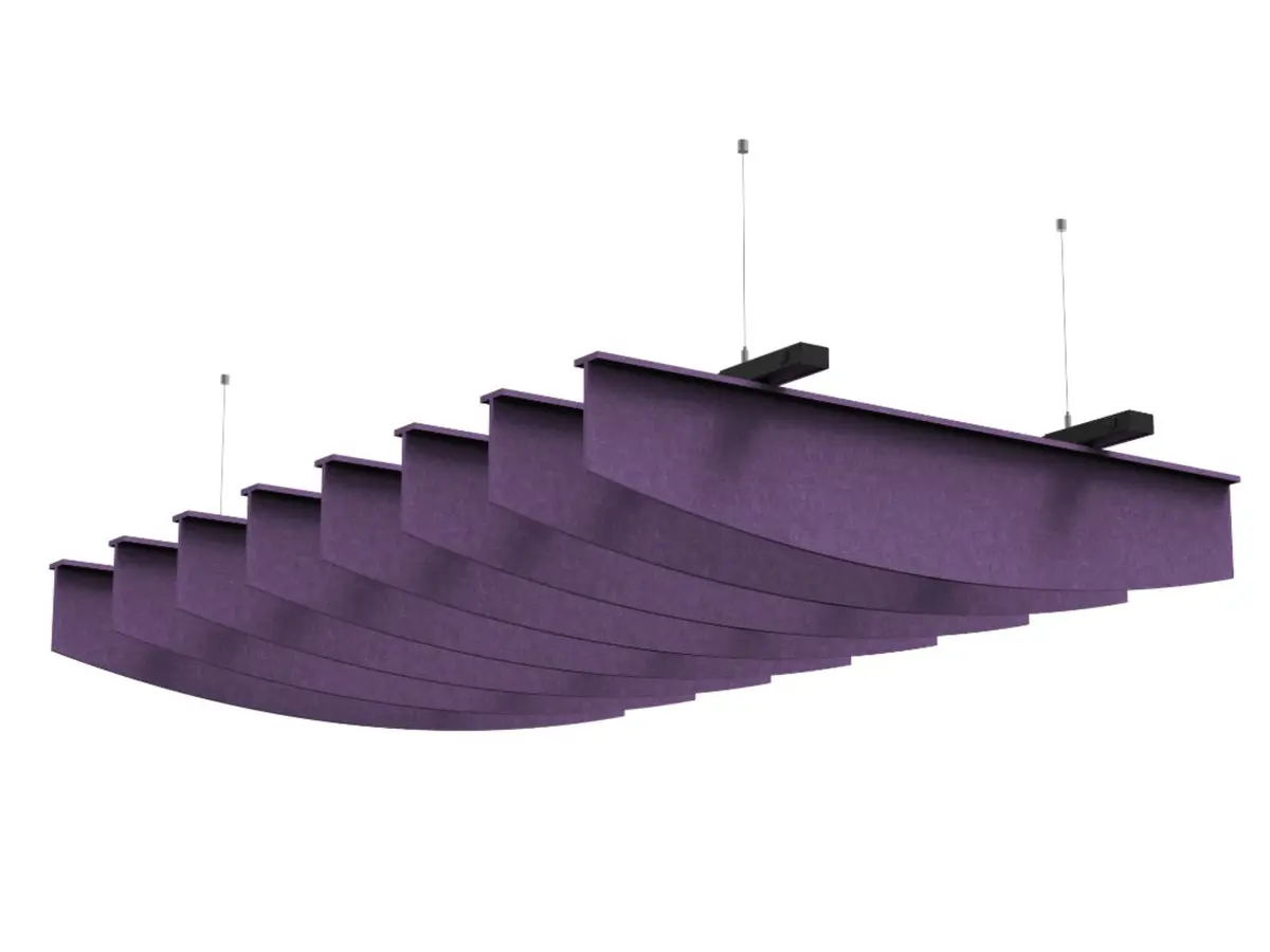 Corridor ceiling with acoustic tiles