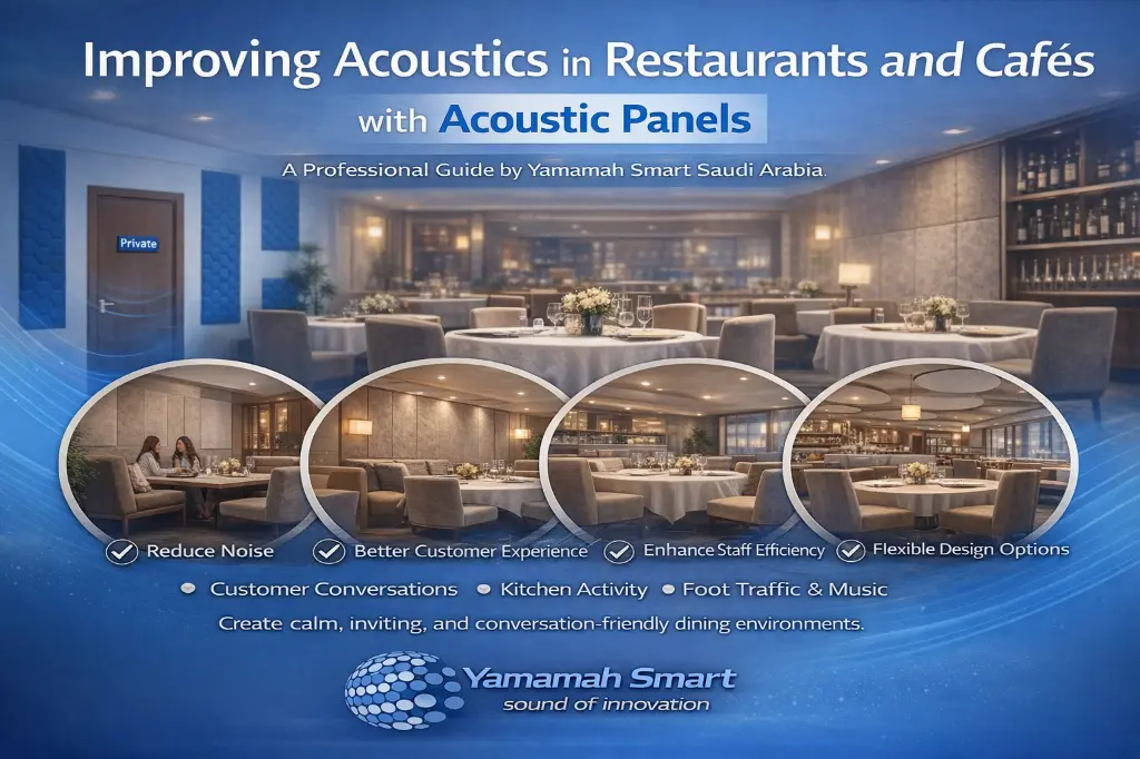 Improving Acoustics in Restaurants and Cafés with Acoustic Panels - Yamamah Smart Saudi Arabia