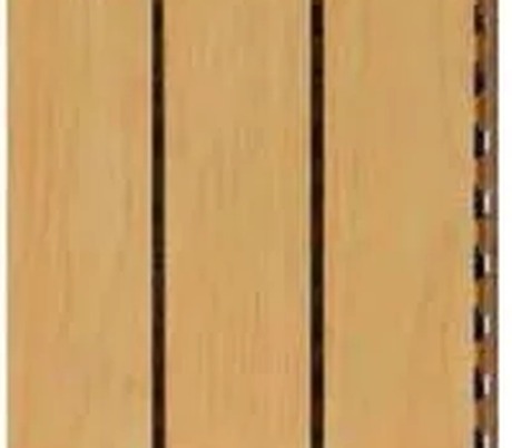 Yamamah Smart grooved wood pattern 40-3 — 40mm spacing with 3mm grooves, 5.0% punching rate, ASTM C423 NRC 0.6