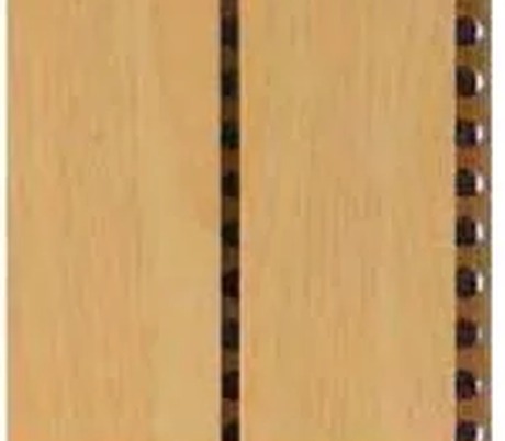 Yamamah Smart grooved wood pattern 59-5 — 59mm spacing with 5mm grooves, 5.5% punching rate, ASTM C423 NRC 0.55