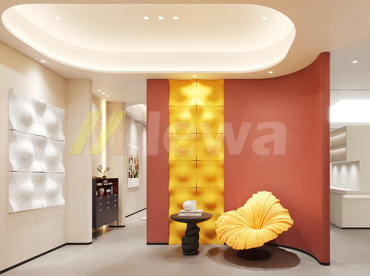 Reception Lounge — PET acoustic panel application