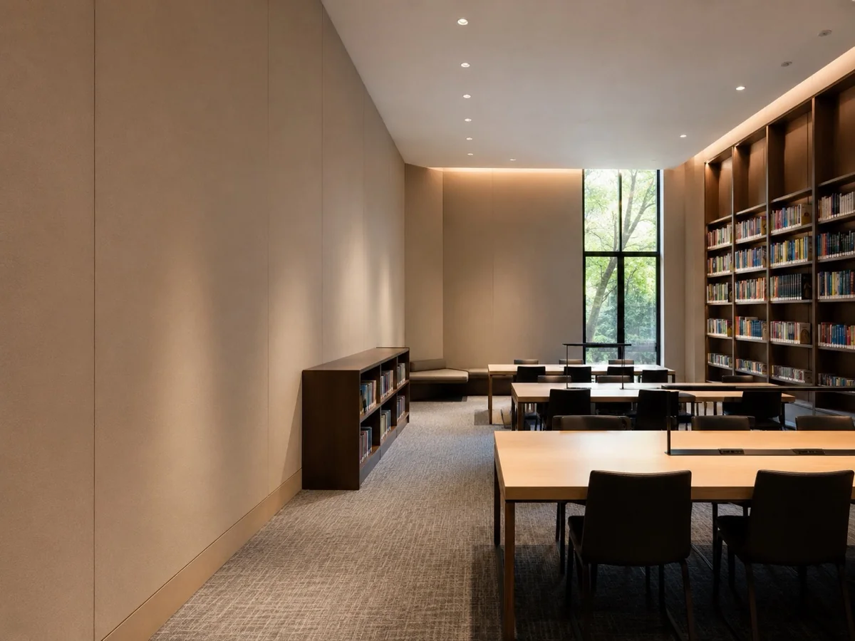 Library Reading Hall — PET acoustic panel application
