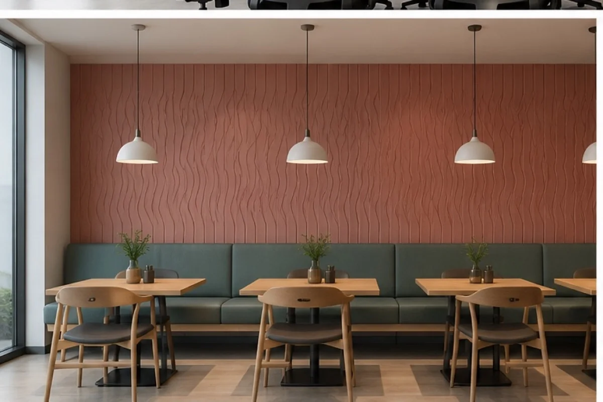 Café Booth — PET acoustic panel application