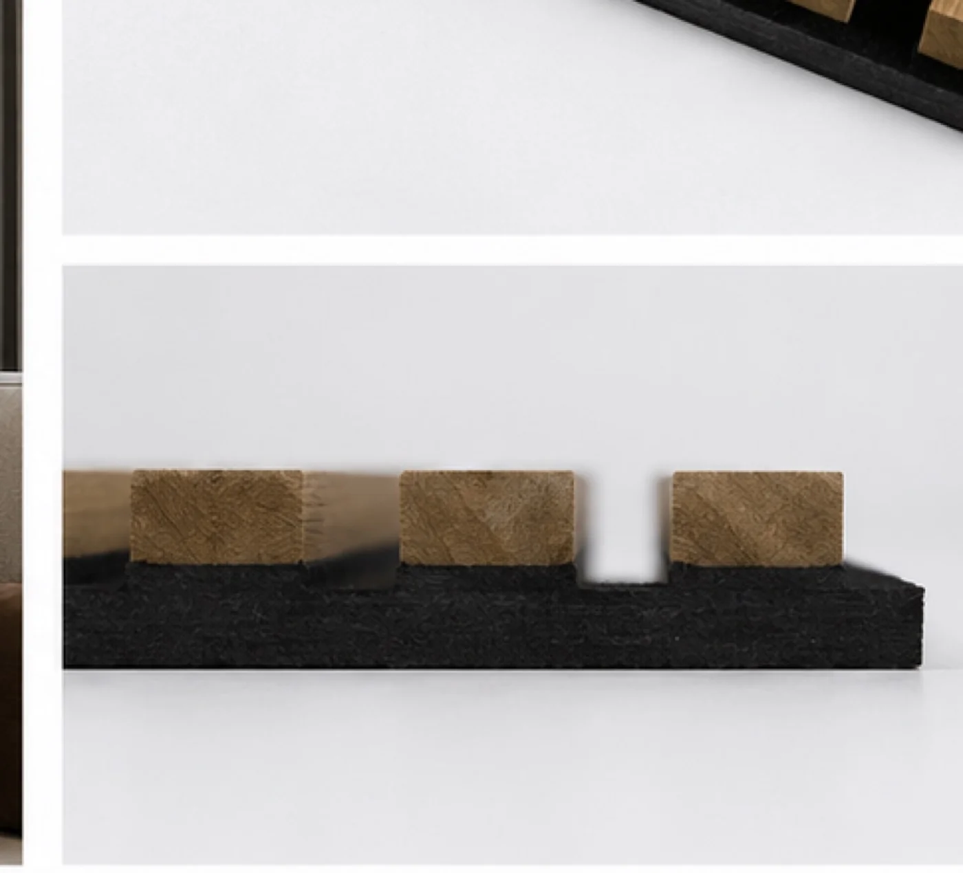Side view of Wood Slat Acoustic Panel
