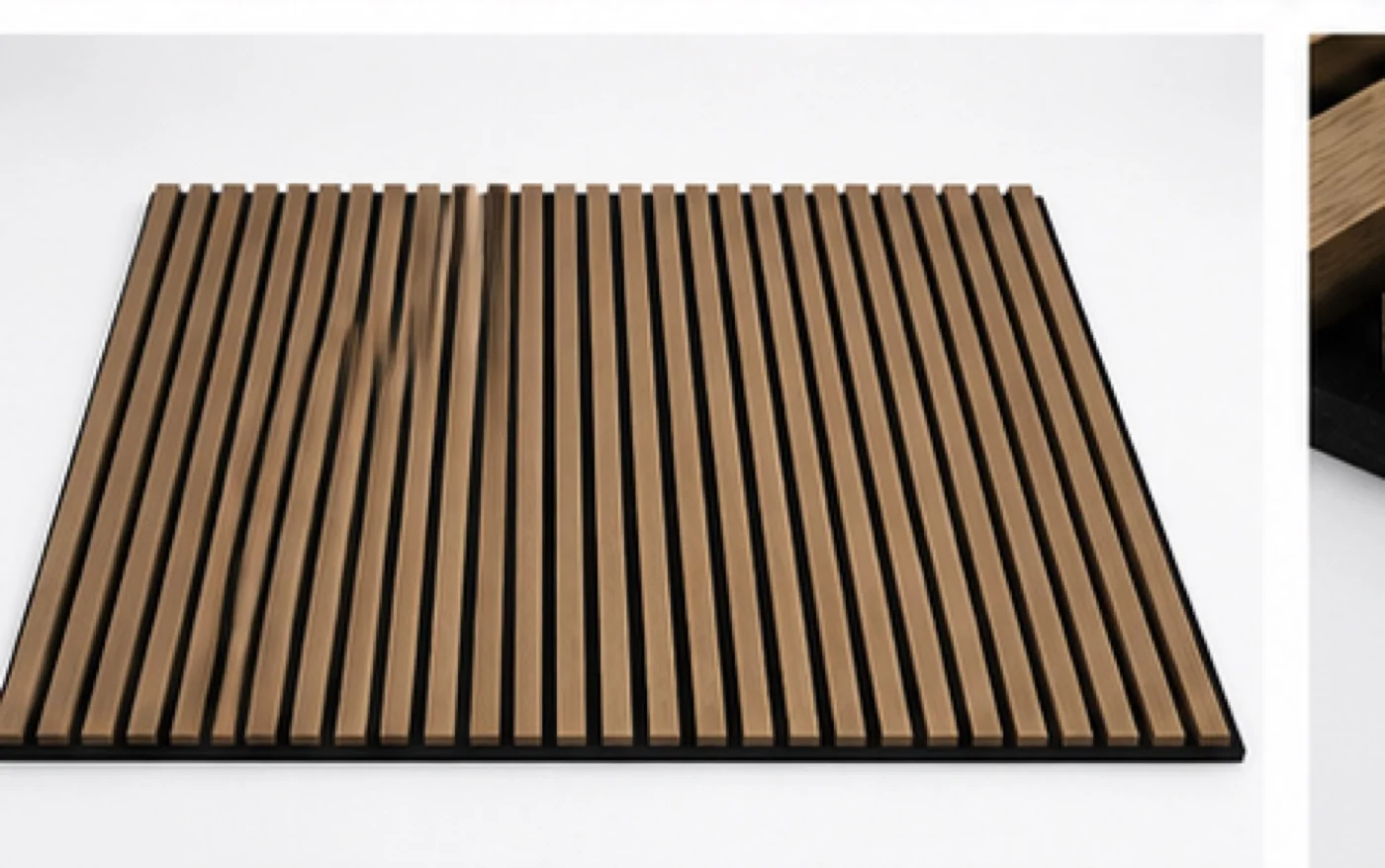 Top-down view of Wood Slat Acoustic Panel