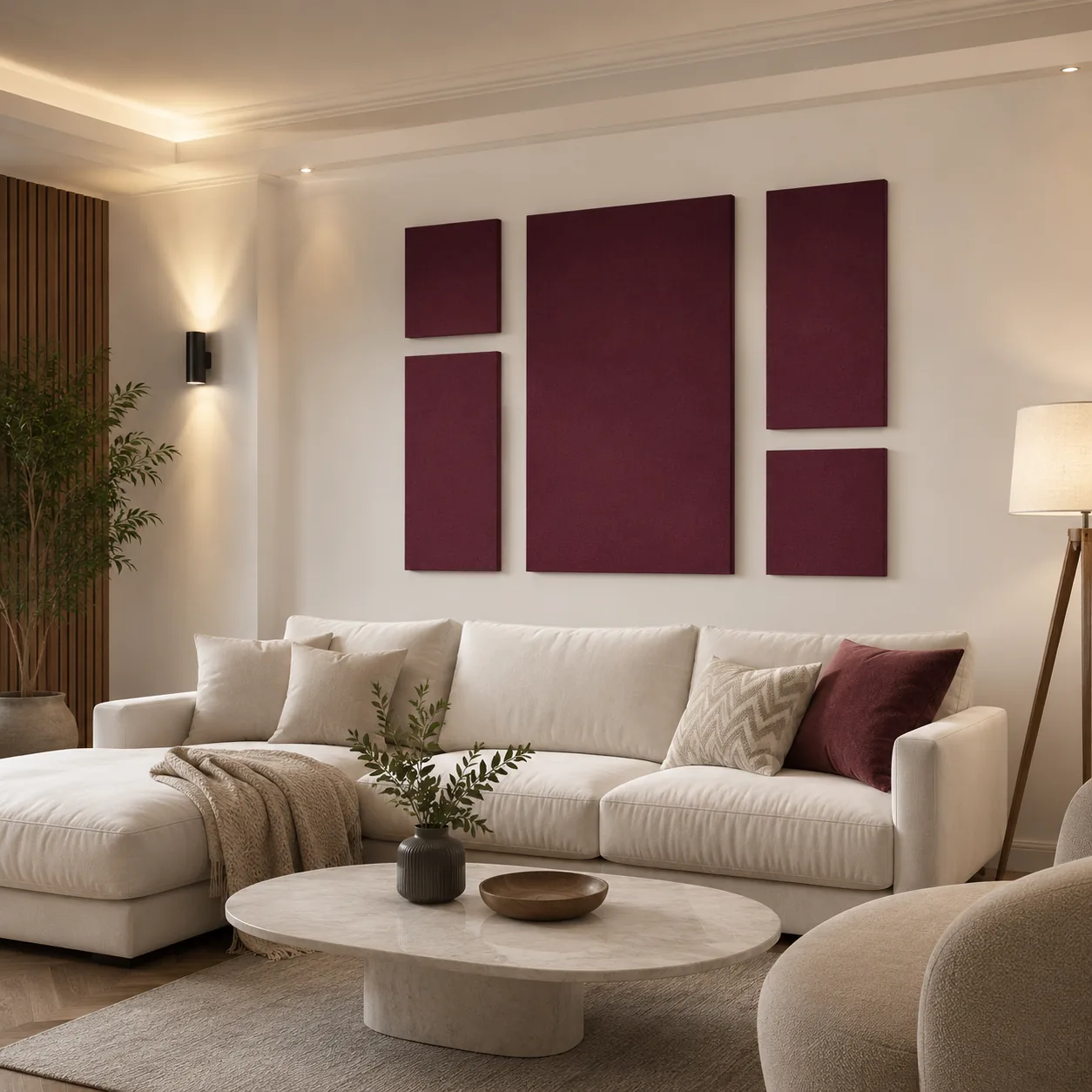 Warm Burgundy Living Room