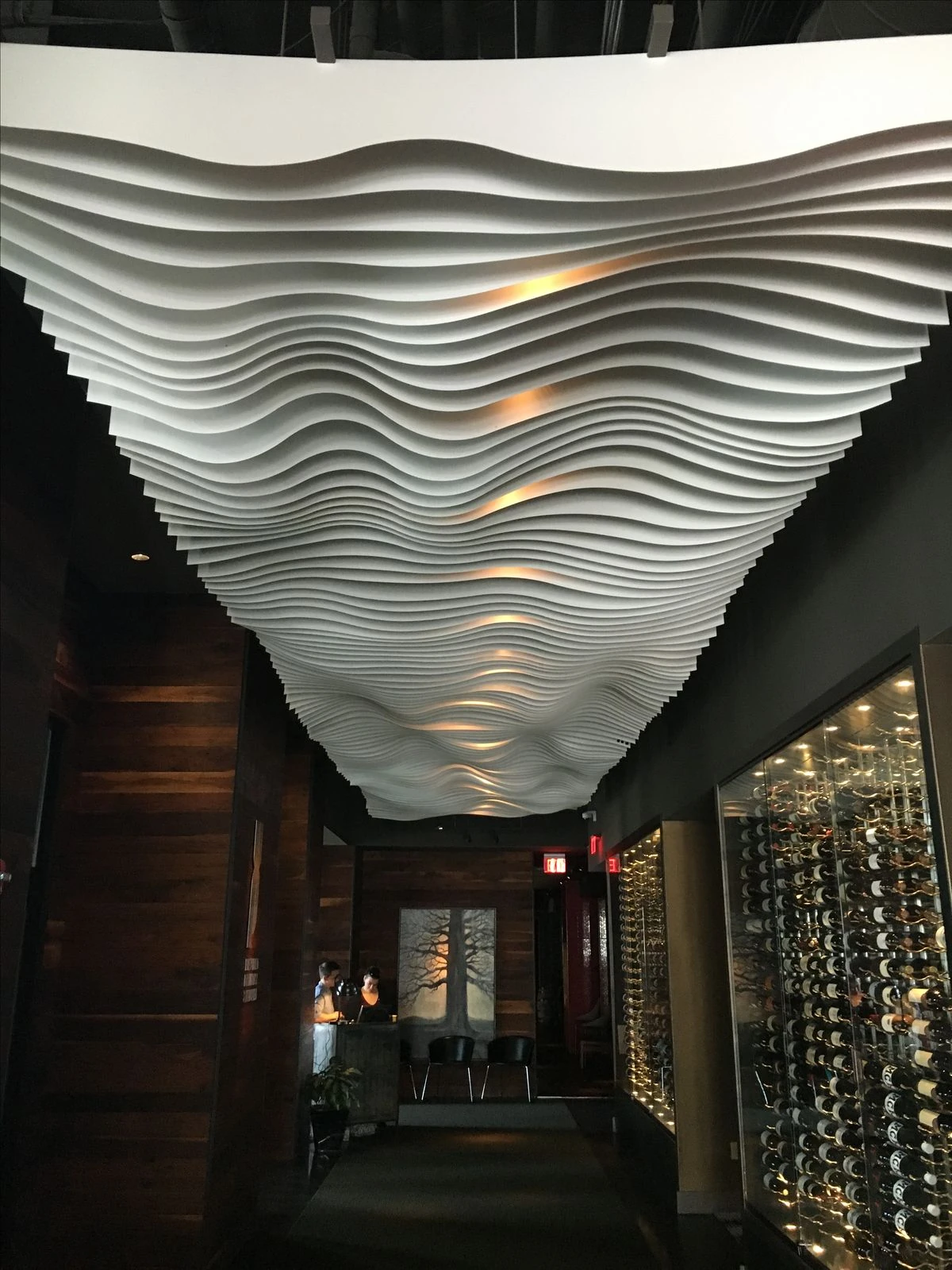 PET acoustic baffles installation