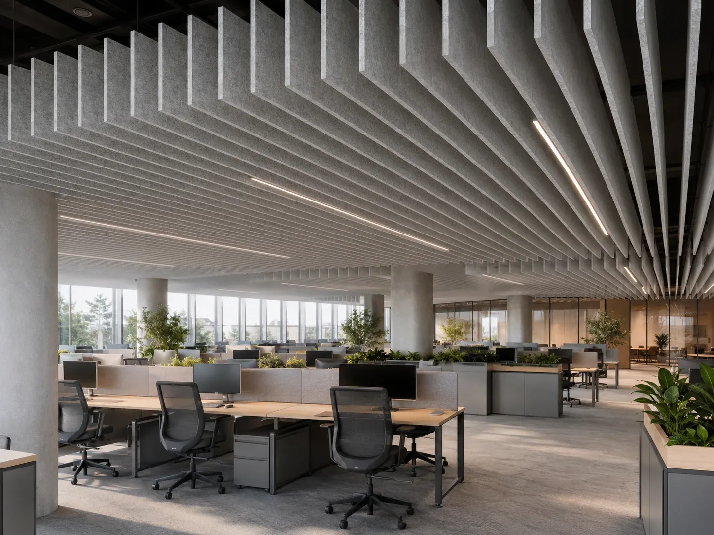 PET Acoustic Baffles — Yamamah Smart