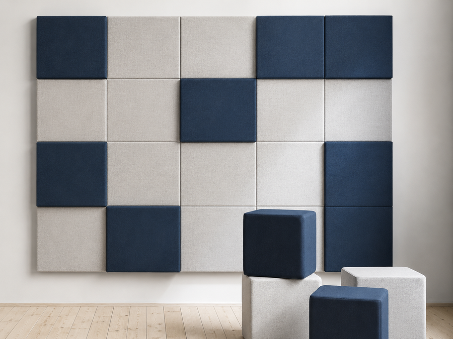Navy and Cream Checkerboard