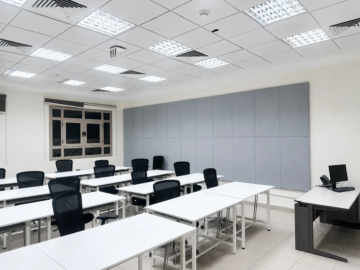University of Prince Mugrin (UPM) — Acoustic Fabric Panels · ~500 m² wall installation