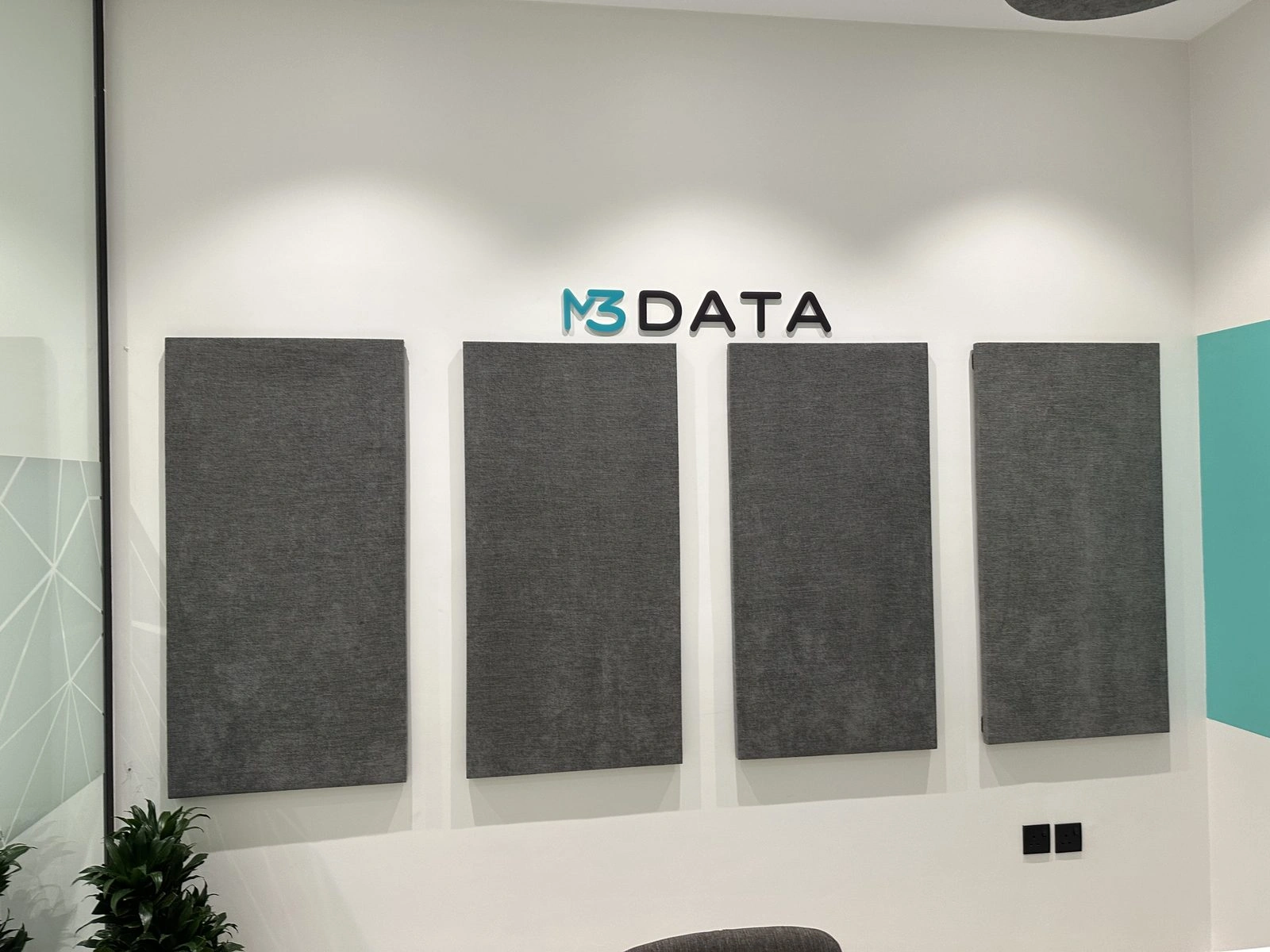 M3 DATA — branded acoustic wall front view