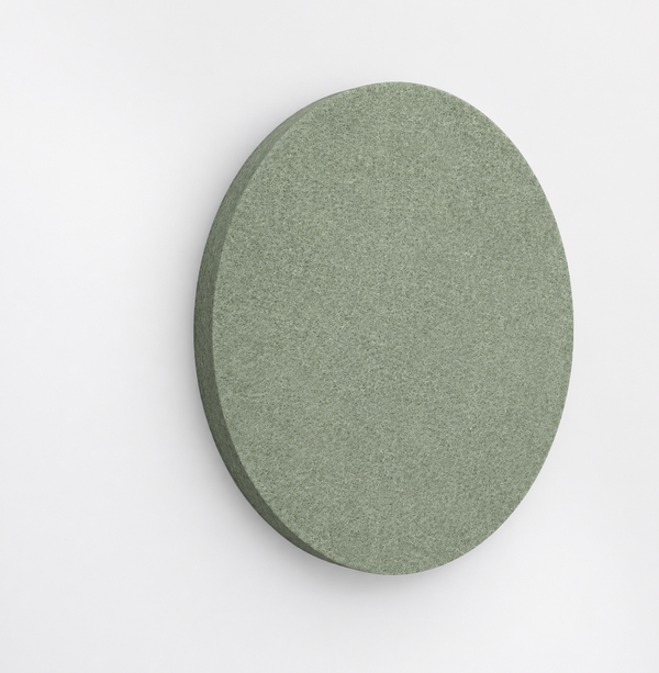 Circle acoustic fabric panel — sage felt finish
