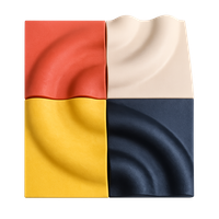 PET 3D Moulded Pieces — colorful wave sculptural panels